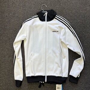 adidas Originals Men's White and Black Track Jacket